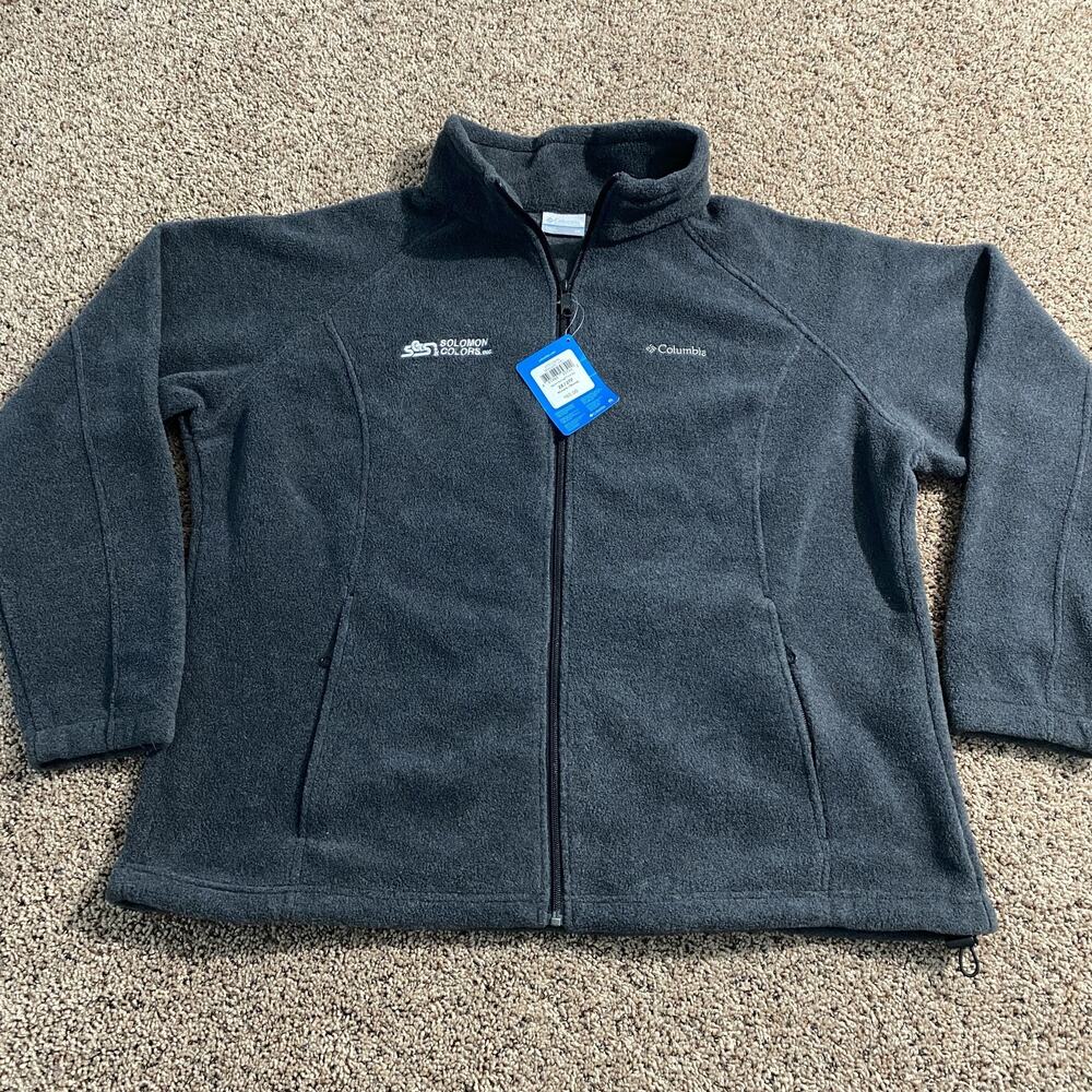 Columbia Jacket Womens 2XL Gray Benton Springs Full Zip Fleece Embroidered Logo‎